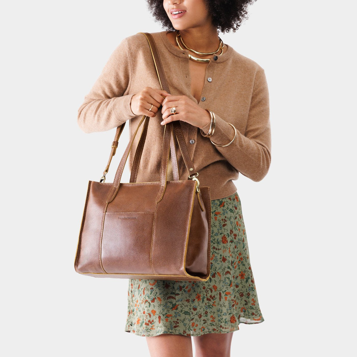 Grand sac fourre-tout à bandoulière Lola avec fermeture éclair