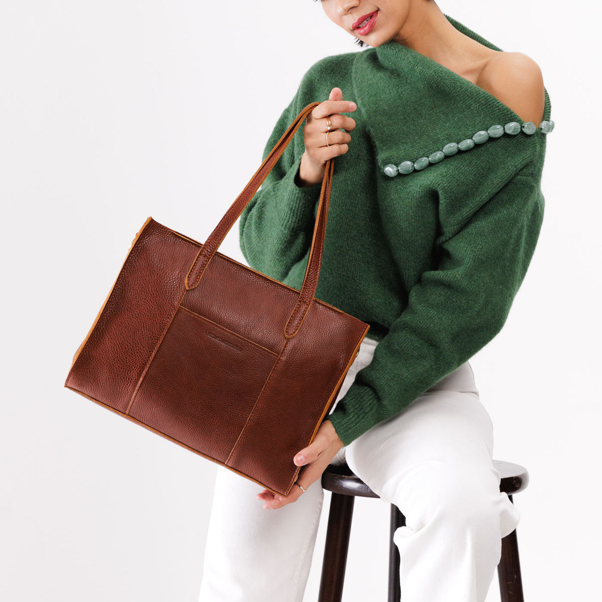 Grand sac fourre-tout à bandoulière Lola avec fermeture éclair