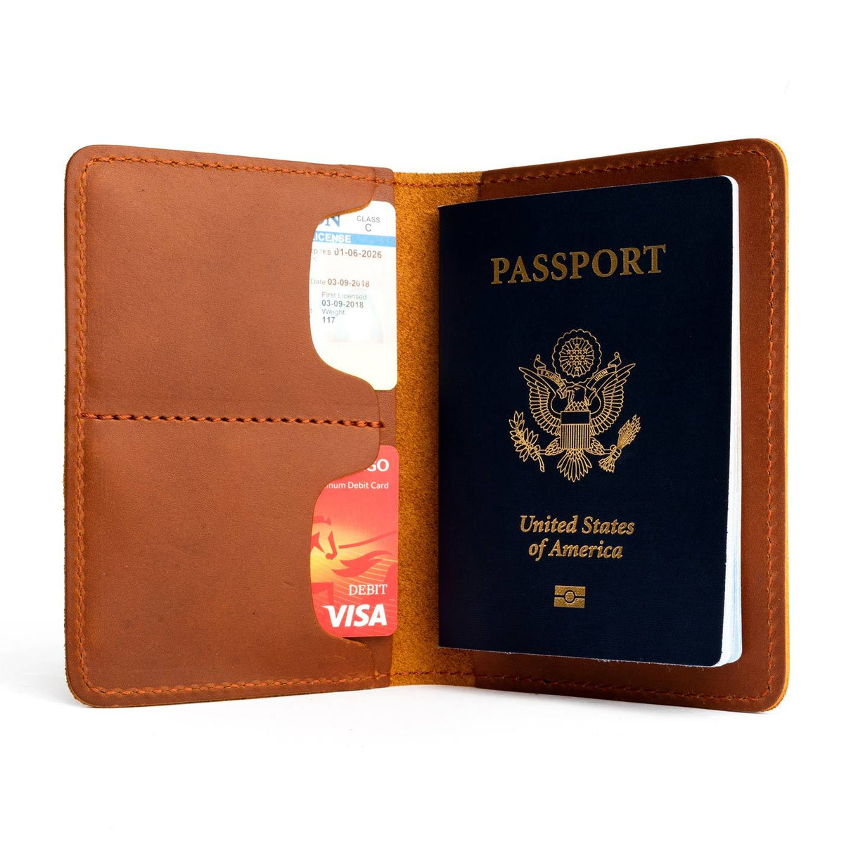 Portapasaportes moderno de piel