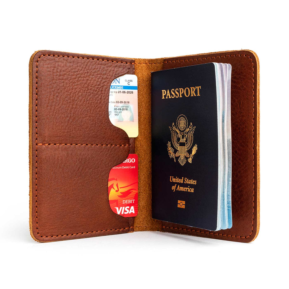 Portapasaportes moderno de piel