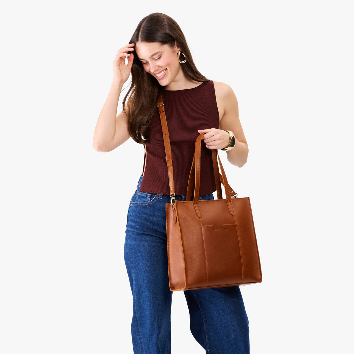 Grand sac fourre-tout à bandoulière Lola avec fermeture éclair