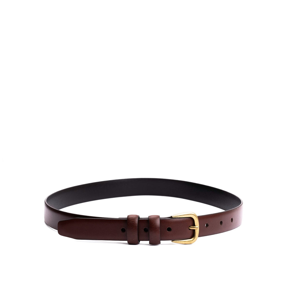 Ceinture fine à double boucle pour femme en cuir