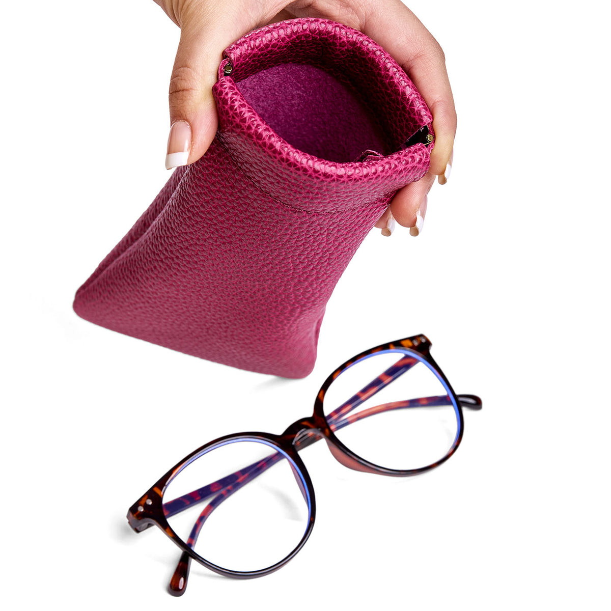 Étui à lunettes à pression